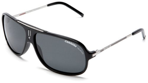 NEW CARRERA Men's Cool65 Black Frame Polarized Aviator Sunglasses MSRP $145