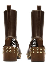 Load image into Gallery viewer, Bally Elena 6300259 Women&#39;s Ebano Studded Sandals Size 7.5 MSRP $1208

