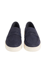 Load image into Gallery viewer, Bally Rayan 6308999 Men's Navy Blue Suede Penny Loafers MSRP $610
