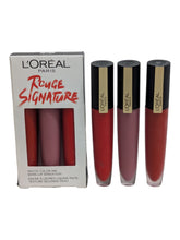 Load image into Gallery viewer, L'Oreal Rouge Signature Matte Lipstick 3Pc Set 0.24oz / 7ml Each
