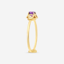 Load image into Gallery viewer, Gucci 18K Yellow Gold and Amethyst Interlocking G Motif Ring YBC662428003 MSRP $820
