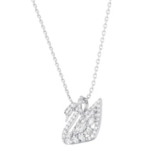 Load image into Gallery viewer, Swarovski Swan Lake Pendant 5296469 Necklace Rhodium Plated &amp; Crystal MSRP $189
