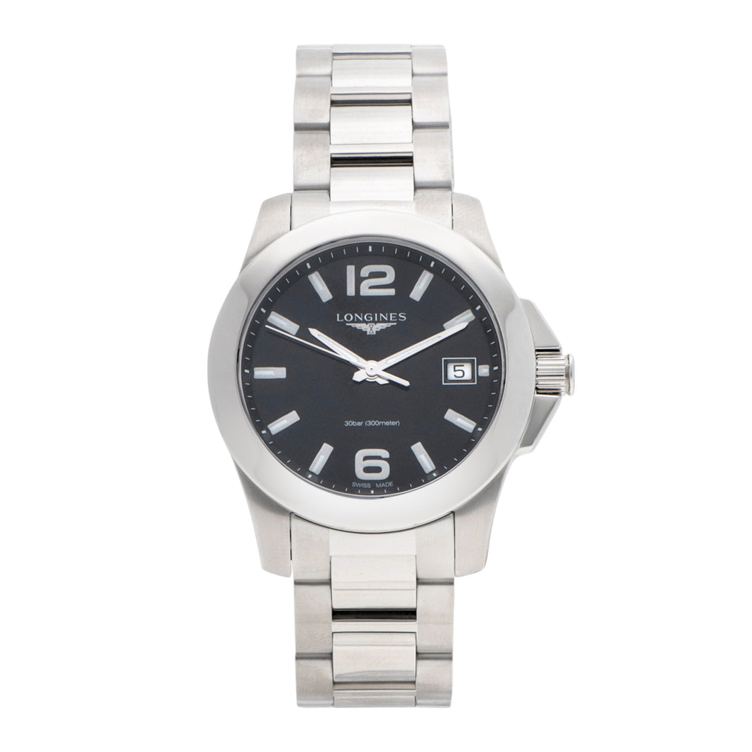 Longines L33774586 Women's Conquest Quartz Black Dial 34 mm Watch MSRP $825