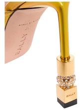 Load image into Gallery viewer, Bally Carolyn 6304041 Gold Strappy Slip On Leahter Sandals MSRP $1200
