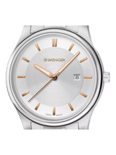 Load image into Gallery viewer, Wenger Swiss Army Men&#39;s 01.1441.105 City Classic Silver Dial Watch 43mm MSRP$150

