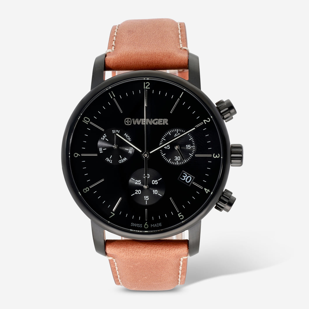 Wenger Swiss Army Men's 01.1743.115 Urban Classic Chronograph Black Dial Watch 44 mm MSRP $330