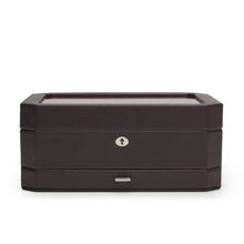 Load image into Gallery viewer, Wolf 458606 Windsor 10 Piece Watch Box with Drawer in Brown &amp; Orange MSRP $369
