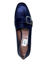 Load image into Gallery viewer, Bally Janelle 6217721 Ladies Metal Ink Loafers Leather MSRP $870
