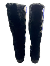 Load image into Gallery viewer, Bally Chiora 6228435 Women&#39;s Black/Blue Fur Boots MSRP $1208
