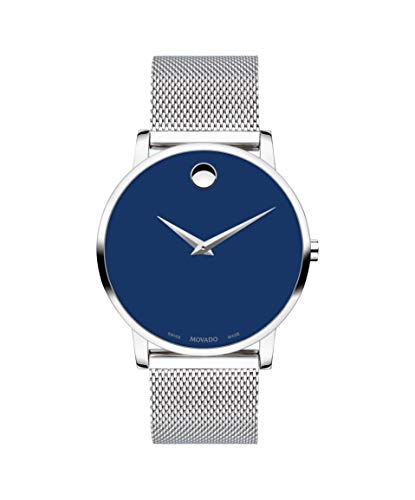 Movado Museum Men's 0607349 Classic Stainless Steel Blue Dial Watch MSRP $795