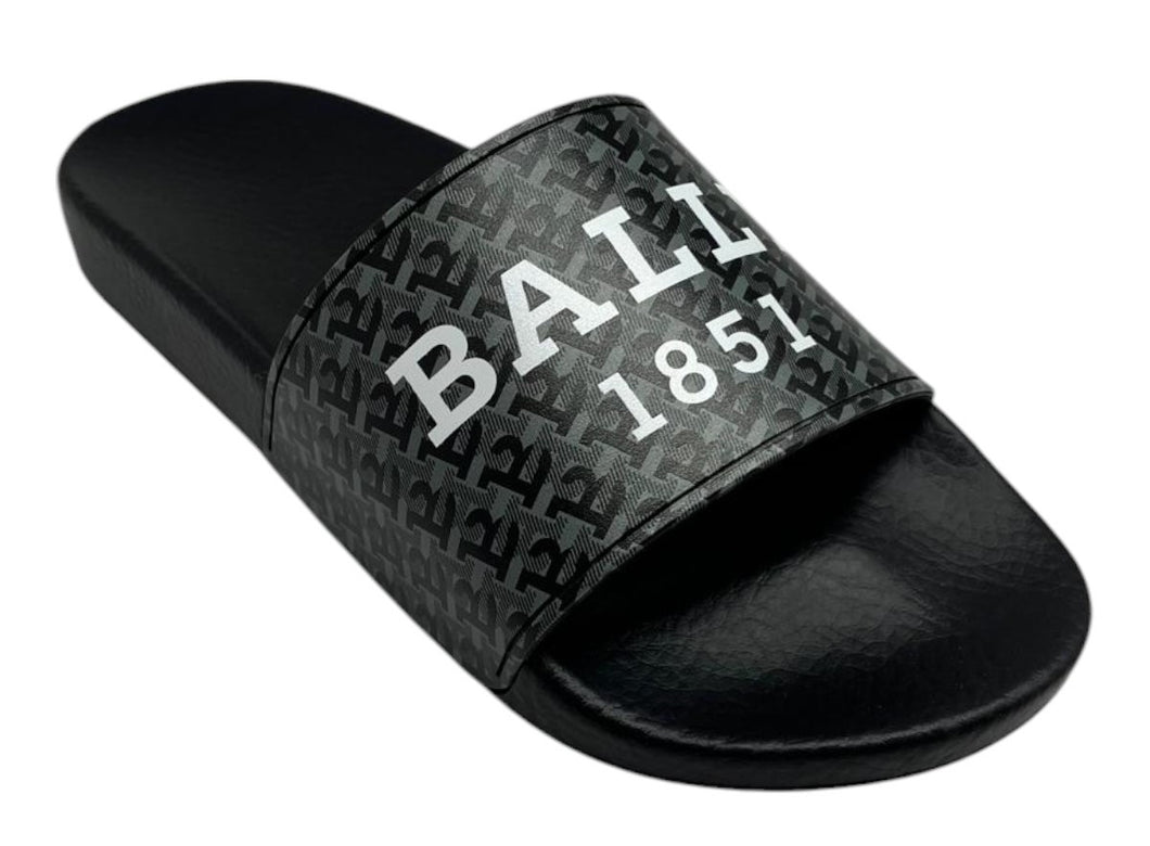 Bally Sabrina 6239110 Women's Multiantracite Slide Rubber Sandals US 5.5 MSRP $249