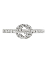 Load image into Gallery viewer, Gucci 18K White Gold Diamond Interlocking G Ring YBC6791130010 Size 6.75 MSRP $2700
