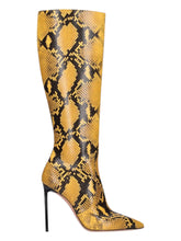 Load image into Gallery viewer, Bally Barbra 6304423 Women&#39;s Python Print Knee High Leather Boots MSRP $1850
