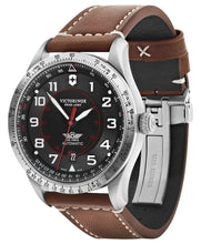 Load image into Gallery viewer, Victorinox Airboss 241973 Automatic Black Dial Brown Leather Strap Watch 42mm
