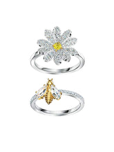 Load image into Gallery viewer, Swarovski Eternal 5512661 Mixed Metal &amp; Crystal Flower Ring Set MSRP $149
