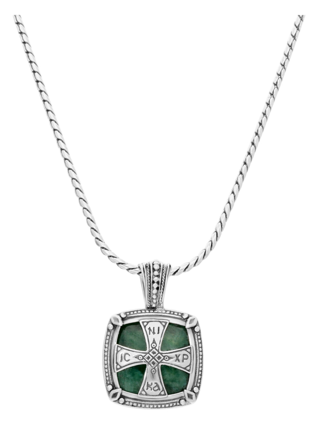 Konstantino Silver Green Aventurine Pendant with Chain MEKJ667-131-448 MSRP $1290