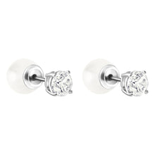 Load image into Gallery viewer, Swarovski Attract 5183618 Dual Sided Round Crystal Pearl Pierced Stud Earrings
