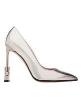 Load image into Gallery viewer, Bally Hilary 6305749 Women&#39;s Silver Fabric &amp; Leather Pumps Size 8.5 MSRP $1050
