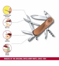 Load image into Gallery viewer, Victorinox Evowood 14 Swiss Army Walnut Pocket Knife 12 Functions 2.3901.63
