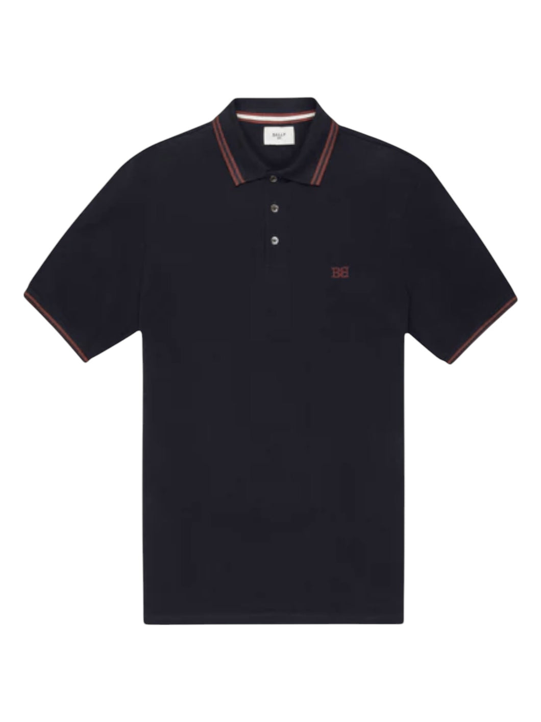 Bally 6301747 Men's Black Tipped Regular Fit Cotton Polo Shirt MSRP $320