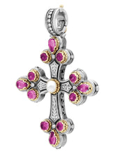 Load image into Gallery viewer, Konstantino 18K, Silver, Stones &amp; MOP Cross Pendant &amp; Chain STMK6899-999-CAB MSRP $1320
