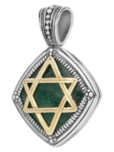 Load image into Gallery viewer, Konstantino 18K &amp; Silver Green Aventurine Star of David Pendant &amp; Chain MEKJ670-130-448  MSRP $1640
