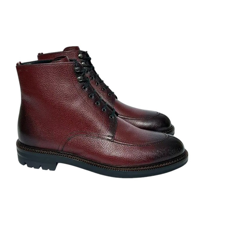 Bally Kristan 6239770 Men's Heritage Red Embossed Leather Boots Size 7.5 MSRP $965
