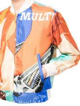 Load image into Gallery viewer, Bally 6304133 Men&#39;s Multicolor Silk Graphic-Print Bomber Jacket MSRP $2150
