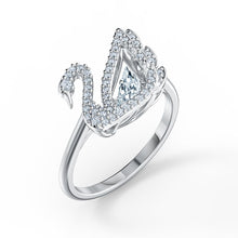 Load image into Gallery viewer, Swarovski Dancing Swan 5520712 Women&#39;s Rhodium Plated &amp; Crystal Ring MSRP$135
