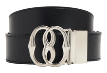Load image into Gallery viewer, Bally 6305265 Emblem Buckle Adjustable Reversible Black Leather Belt EU 110/US 44 MSRP $520
