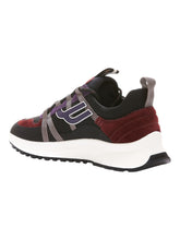 Load image into Gallery viewer, Bally Damon 6301541 Black &amp; Heritage Red Suede Panel Low-Top Sneakers MSRP $720
