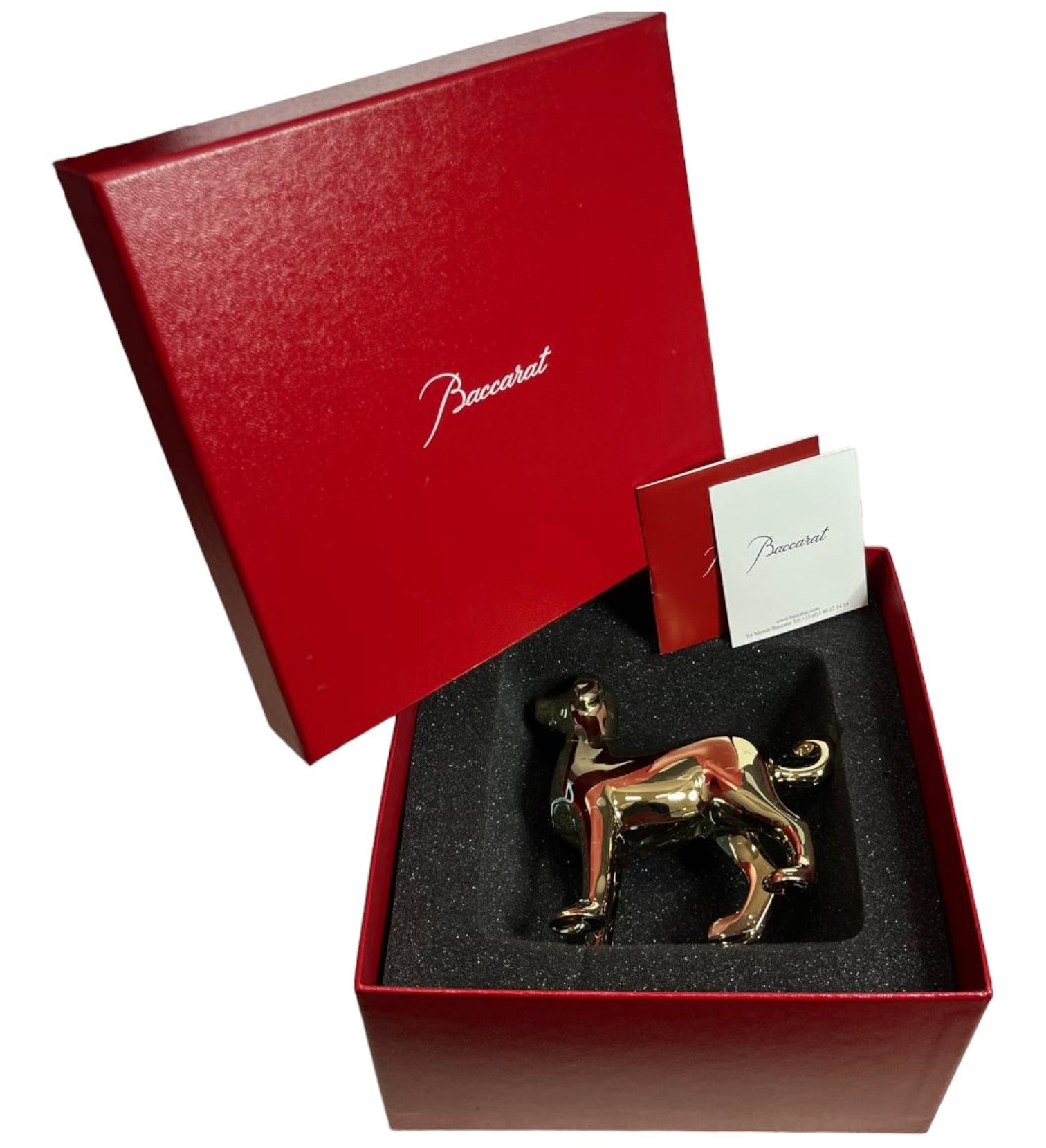 Baccarat 2811251 Zodiac Crystal Gold Dog 2018 Figurine MSRP$ 390