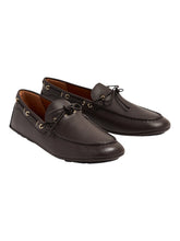 Load image into Gallery viewer, Bally Kyan 6304667 Men's Ebano Leather Drivers Shoes MSRP $678
