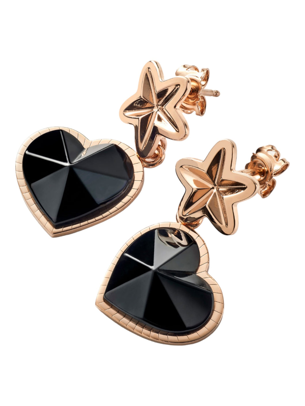 Baccarat 2812901 Etoile Mon Coeur Vermeil Gold Plated Crystal Earrings MSRP $840