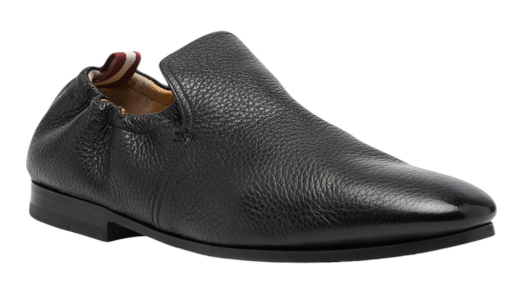 Bally Planker 6237970 Men's Black Calf Grained Leather Loafers Size 12 MSRP $835
