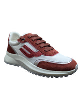Load image into Gallery viewer, Bally Demmy 6302481 Women&#39;s Heritage Red/White/Silver Leather Sneakers MSRP $630
