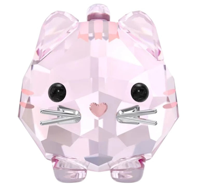 Swarovski Crystal Chubby Pink Cat Figurine 5658317
