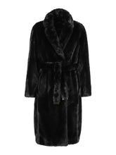 Load image into Gallery viewer, MAX MARA Women&#39;s Adorato Faux Fur Black Long Coat MSRP $1195
