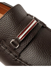 Load image into Gallery viewer, Bally Payler-CH 6311226 Men's Ebano Grained Leather Drivers MSRP $720
