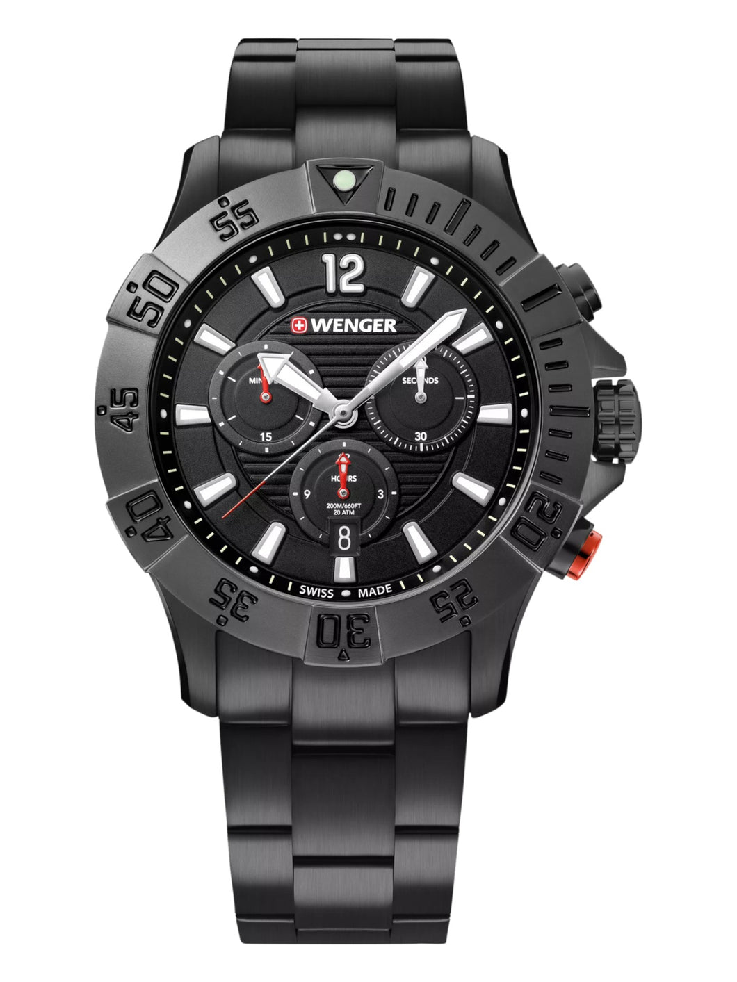 Wenger Swiss Army Men's 01.0643.121 Seaforce Black Dial Watch 43 mm MSRP $425