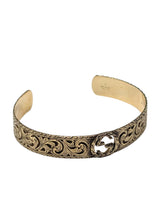 Load image into Gallery viewer, Gucci 18K Gold GG Cuff Interlocking Logo Engraved Bracelet YBA5798940010 MSRP $5850
