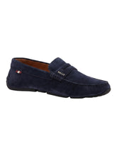 Load image into Gallery viewer, Bally Palven 6308940 Men's Peacoat Suede Leather Penny Loafers MSRP $690
