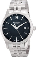 Load image into Gallery viewer, NEW VICTORINOX Alliance Men&#39;s Black Dial Stainless Steel Bracelet Watch 241801
