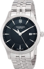 Load image into Gallery viewer, NEW VICTORINOX Alliance Men&#39;s Black Dial Stainless Steel Bracelet Watch 241801
