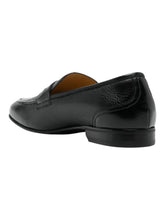 Load image into Gallery viewer, Bally Saix 6304688 Men's Black Deer Grained Penny Loafers MSRP $1100
