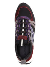 Load image into Gallery viewer, Bally Damon 6301541 Black &amp; Heritage Red Suede Panel Low-Top Sneakers MSRP $720
