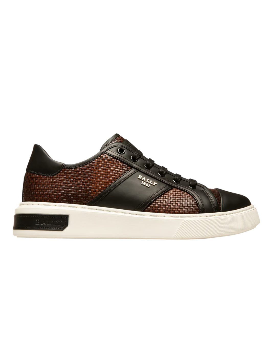 Bally Myller 6300448 Multibrown/BlackTextured Leather Sneakers MSRP $800