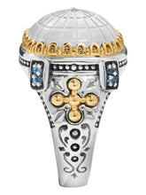 Load image into Gallery viewer, Konstantino Dome Sterling Silver 18k Gold MOP Blue Spinel Ring DKJ978-630 S7 MSRP $1095
