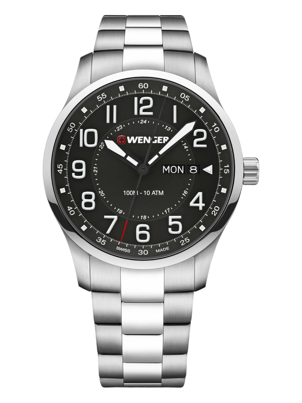 Wenger Swiss Army Men's 01.1541.128 Attitude Black Dial Watch 42 mm MSRP $245