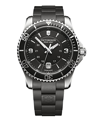 Victorinox Swiss Army 241698 Men's Maverick Black Dial Rubber Strap Watch 43mm